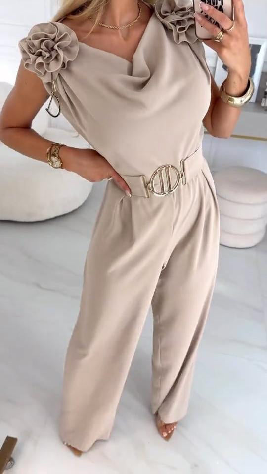 Mono de verano sin mangas para mujer con estampado floral 3D y cuello en V-ES