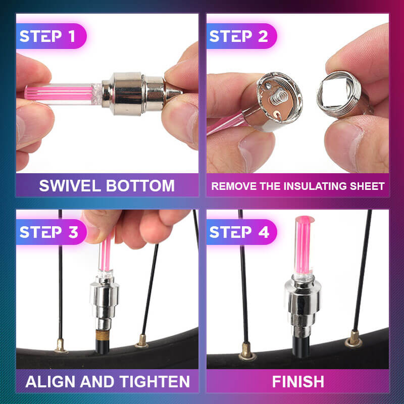 🌈 💡 Αδιάβροχα φώτα LED για τροχούς 【✨ 1+3 Δωρεάν】-GR