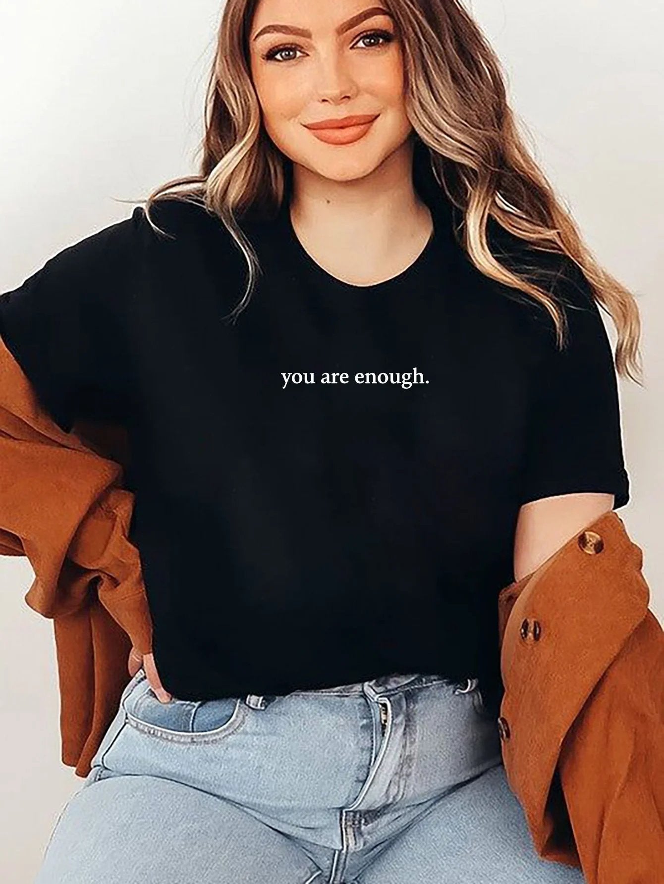 💥Nova unisex majica s potiskom "Draga oseba za mano" v veliki velikosti iz leta 2025-SI