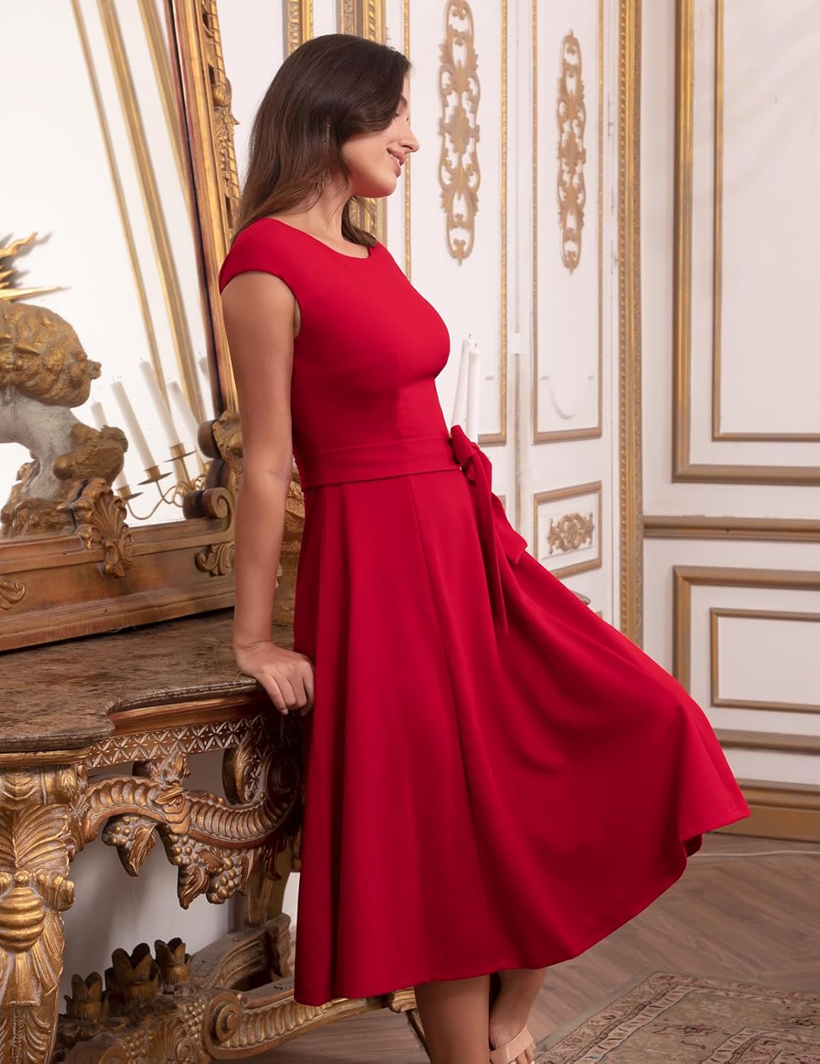 DRESSTELLS φορέματα κοκτέιλ για γυναίκες, επίσημα νυφικά, σεμνά φορέματα για δεξίωση στην εκκλησία το 2025-GR