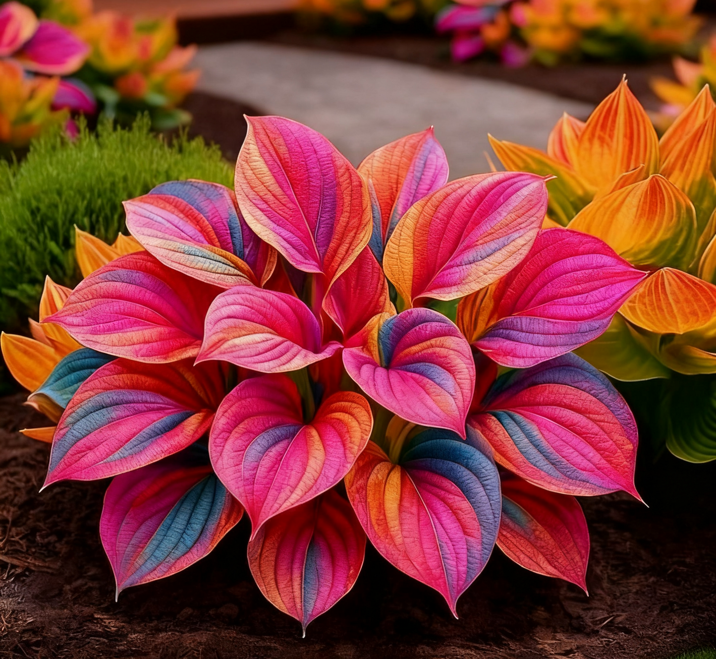 🔥🌌 Μαγεία κήπου που φωσφορίζει στο σκοτάδι: Σπάνιοι σπόροι χόστα με βαθιές μπλε φλόγες-GR