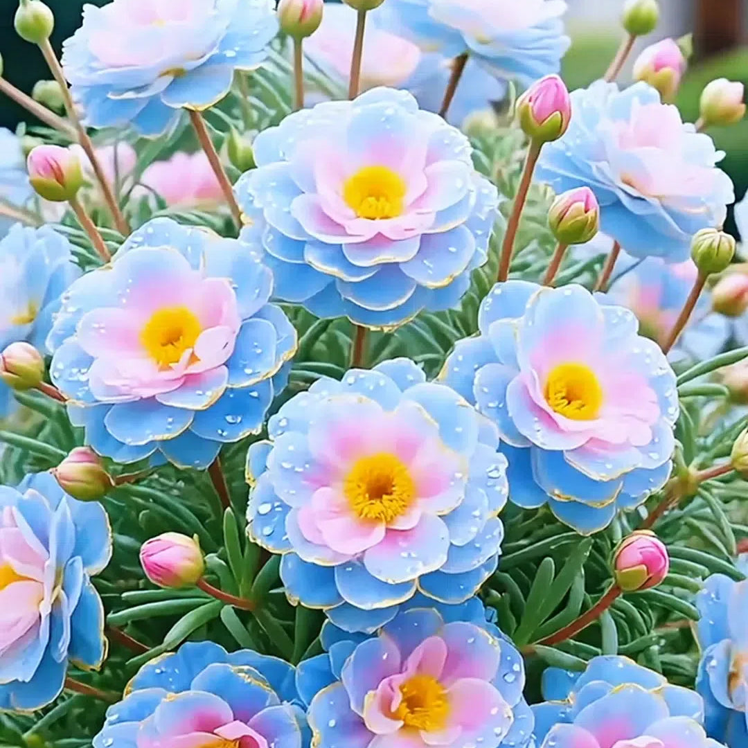 Kuldne pitsiline portulaka 🌸✨ Kaunid topeltõied suviste värvide jaoks-EE
