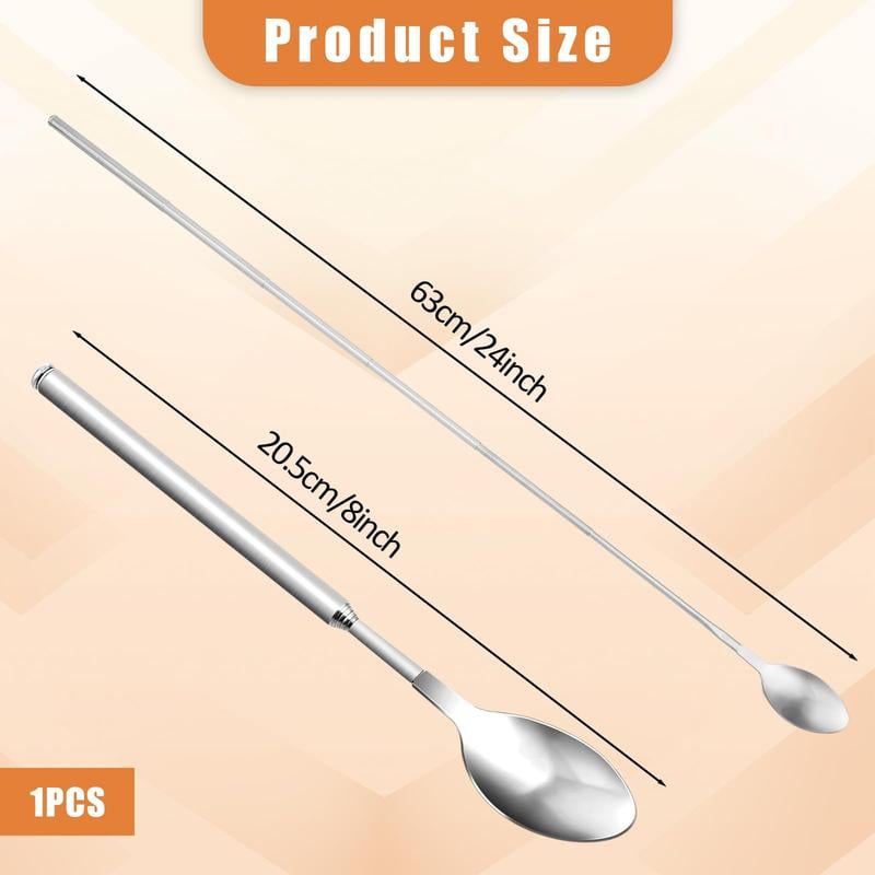 💥🔥Tenedor y cuchara telescópicos de acero inoxidable-ES