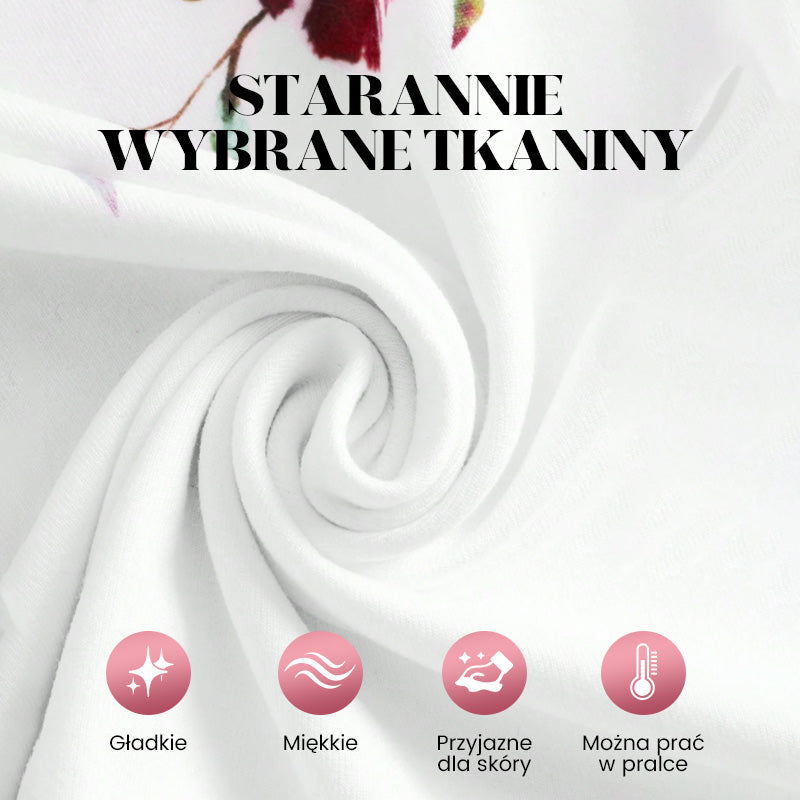 🌺 Moteriški marškinėliai su V formos iškirpte ir raštu✨-LT