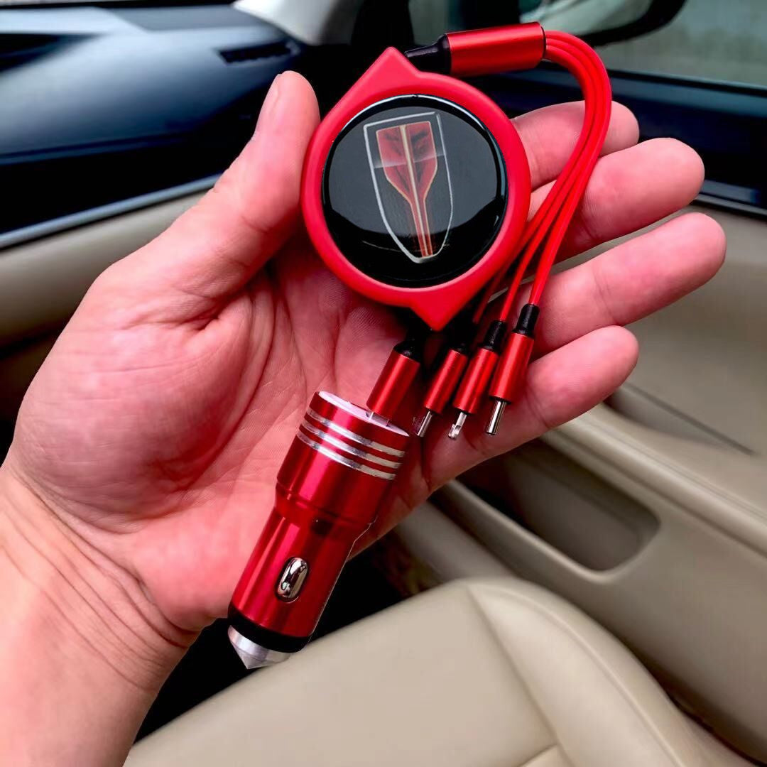 3 viename ištraukiamas automobilio duomenų kabelis + nemokamas automobilinis įkroviklis-LT