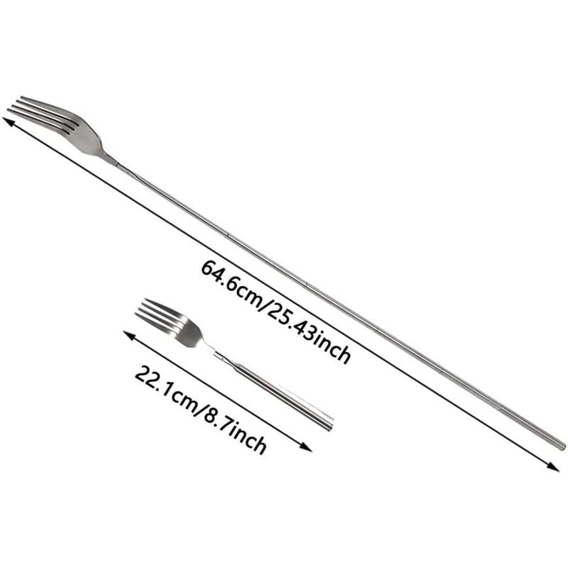 💥🔥Tenedor y cuchara telescópicos de acero inoxidable-ES