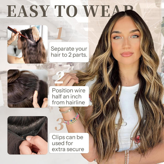 💖 ¡50% de descuento ahora! Peluca larga ondulada con degradado para mujer: aspecto natural, gorro ajustable y fibras resistentes al calor para un estilo diario.-ES