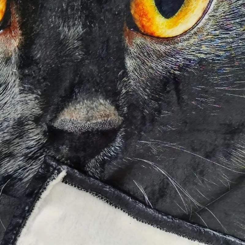 Čudovita flanelasta odeja z vzorcem črne mačke-SI