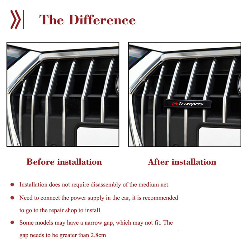 Venta caliente ✨50% de descuento ✨Lámpara LED elegante y atmosférica con logotipo para la parrilla central de su automóvil-ES