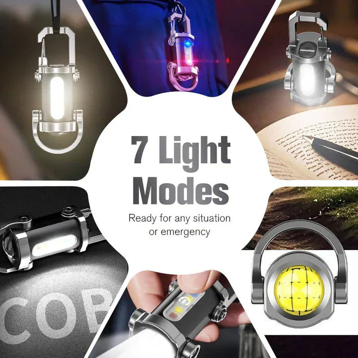 【✨1+1 δωρεάν】Φορητός, επαναφορτιζόμενος, φωτεινός φακός για μπρελόκ-GR