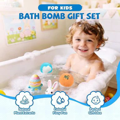 🔥🛁 Φυσικές μπάλες μπάνιου για παιδιά με μεγάλες φυσαλίδες και μια έκπληξη μέσα 🥚✨12 τεμάχια. [1 συσκευασία]-GR