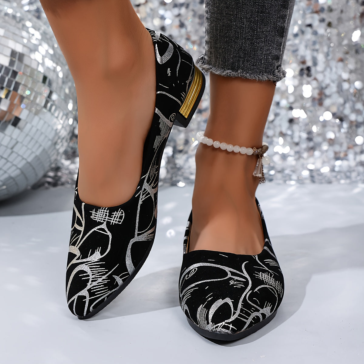 Ženski modni čevlji z nizko peto-SI