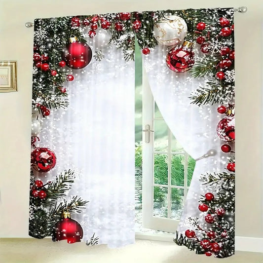 🎅Rebajas de Navidad 49% de descuento🎄Cortinas navideñas-ES