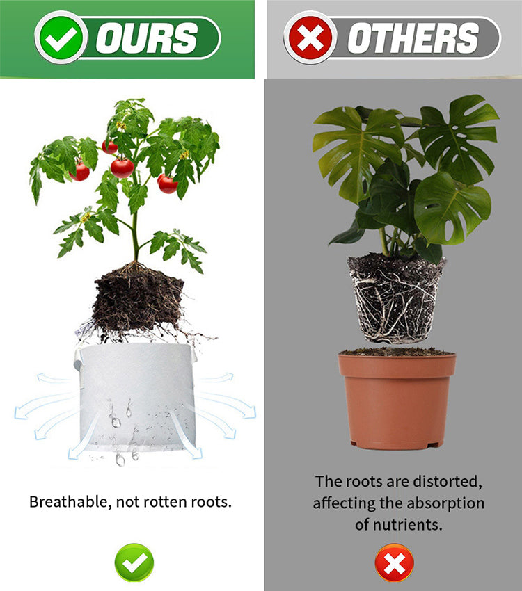 【10 τεμ.】🌱3/4/5/7/10 γαλόνι Σάκοι καλλιέργειας λαχανικών/λουλουδιών/φυτών, δυνατές μη υφασμένες σακούλες ανάπτυξης-GR