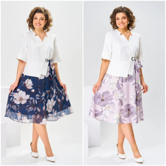 🌸[S-5XL]Vestido de seda de algodón de alta calidad-ES