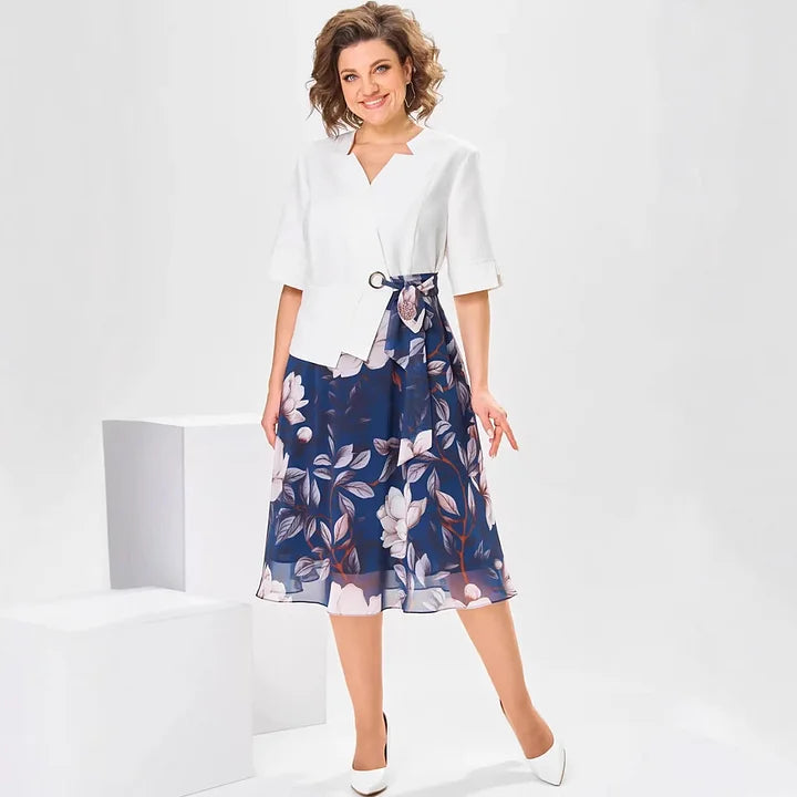 🌸[S-5XL]Aukštos kokybės medvilninio šilko suknelė-LT