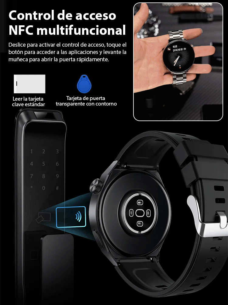 Watch4 Pro Blood Sugar Watch con correa de acero-ES