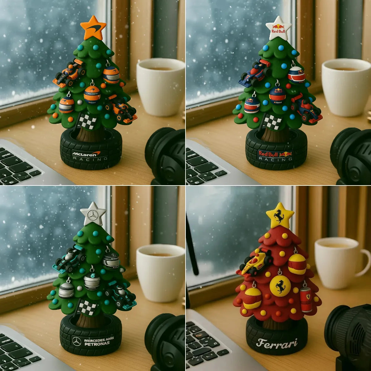 🎄🏎️ Μινιατούρα Χριστουγεννιάτικο Δέντρο σε Στυλ Ομάδας F1-GR