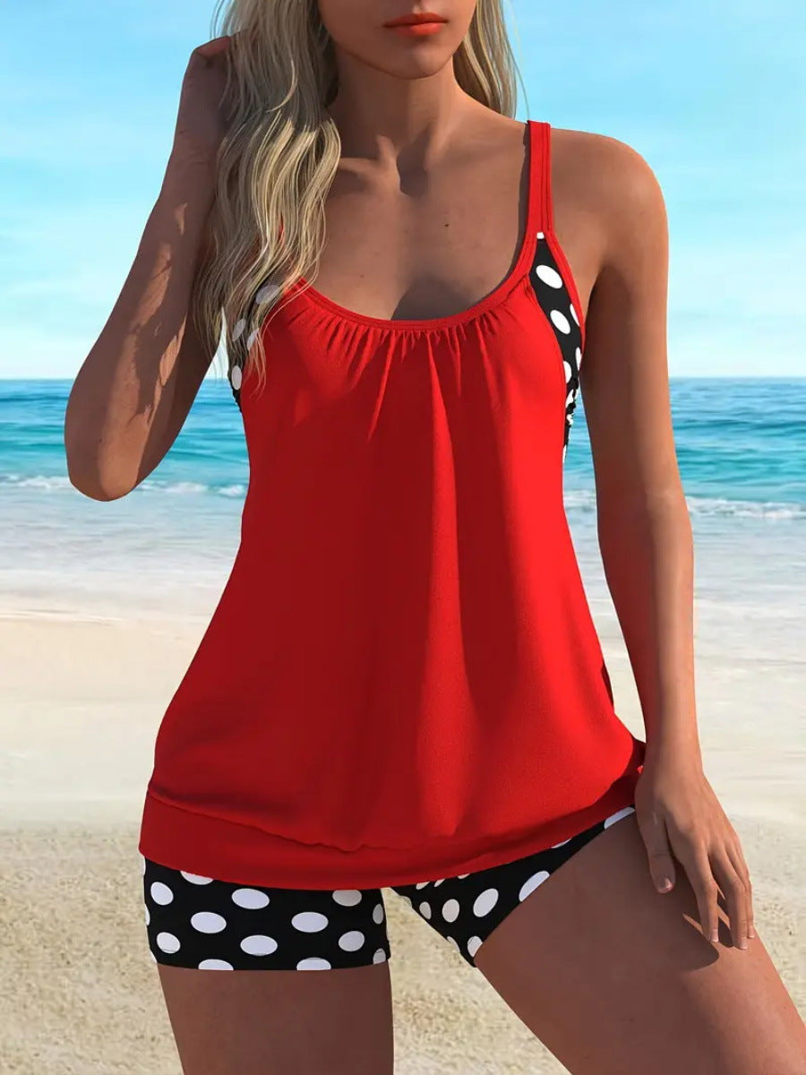 Traje de baño de dos piezas de lunares para mujer ✨-ES