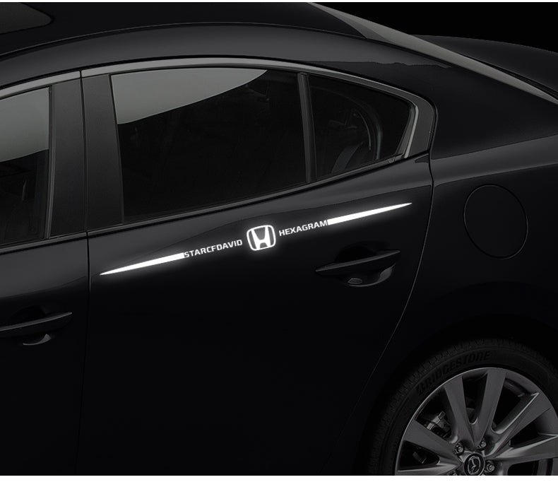 Pegatinas reflectantes láser de colores 3D para coche, 4 unidades-ES