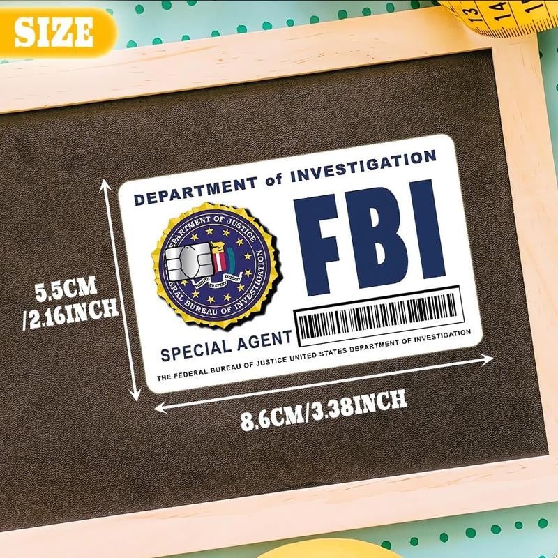 🔥Πακέτο Skin Card Secret Agent: Σχέδια FBI/ICE • Αυτοκόλλητα Cosplay & Δώρων-GR