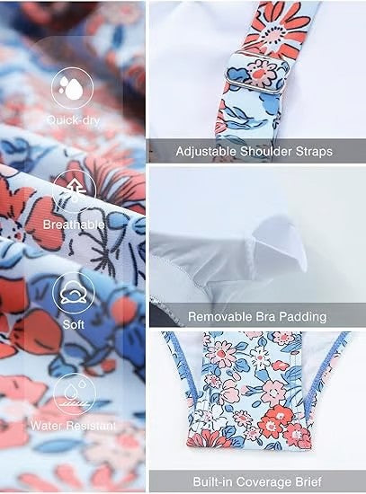 🔥👙Γυναικεία μαγιό tankini δύο τεμαχίων με εφέ αδυνατίσματος στην κοιλιά-GR