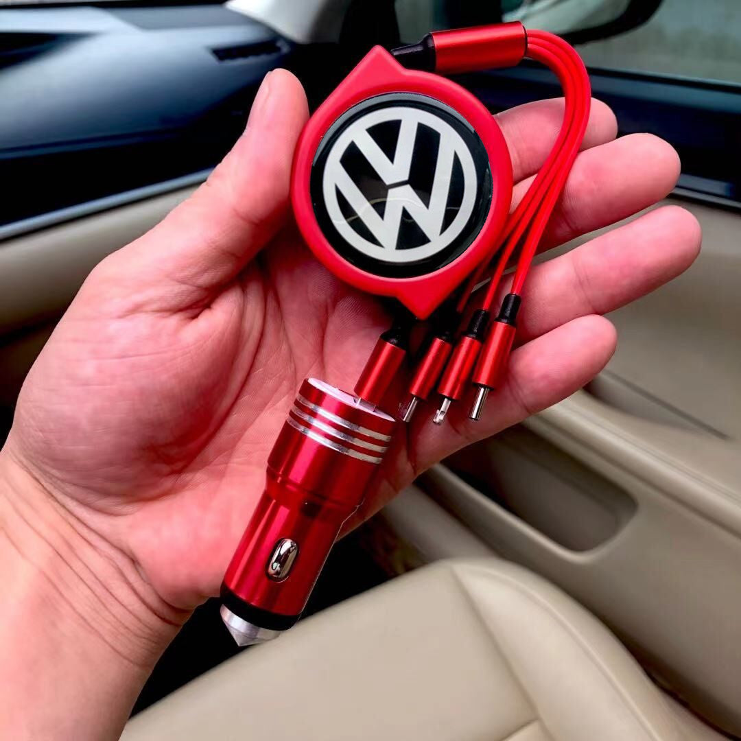 3 viename ištraukiamas automobilio duomenų kabelis + nemokamas automobilinis įkroviklis-LT