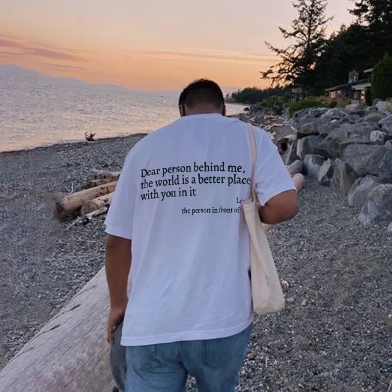 💥Nova unisex majica s potiskom "Draga oseba za mano" v veliki velikosti iz leta 2025-SI