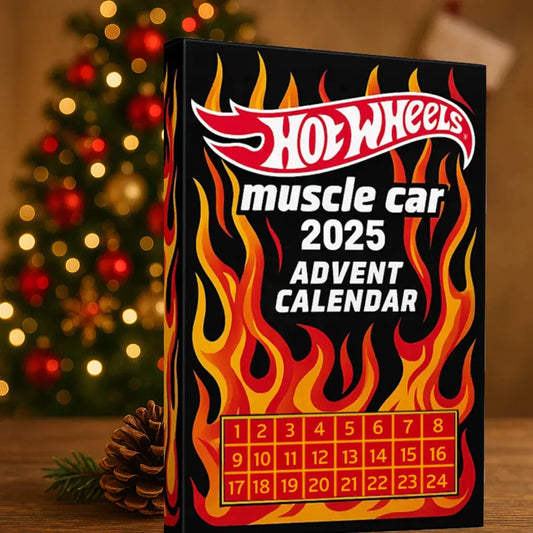 🔥¡Oferta imperdible! - 50% de descuento🔥 - 🚗Calendario de Adviento de coches de juguete Hot Wheels Muscle - 24 días (hasta 2025)🎄-ES