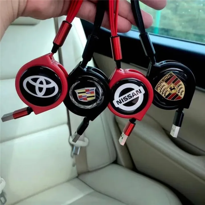 3 viename ištraukiamas automobilio duomenų kabelis + nemokamas automobilinis įkroviklis-LT