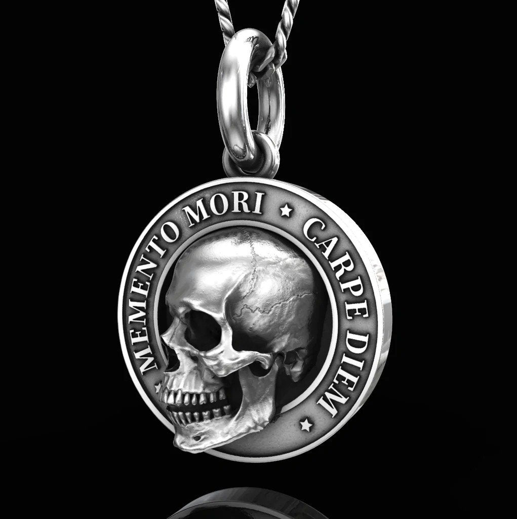 🔥Μενταγιόν Memento Mori με κρανίο-GR
