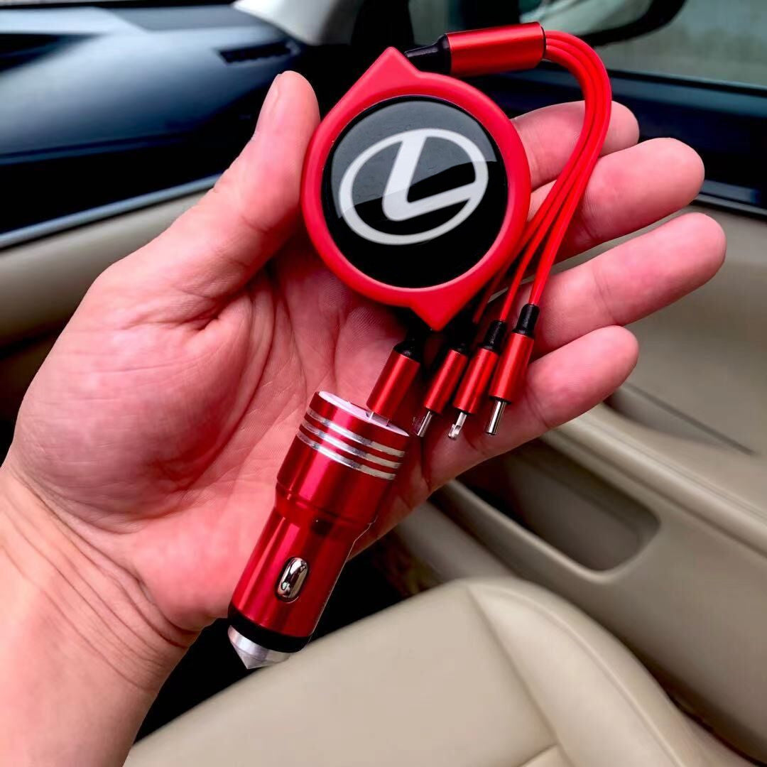 3 viename ištraukiamas automobilio duomenų kabelis + nemokamas automobilinis įkroviklis-LT