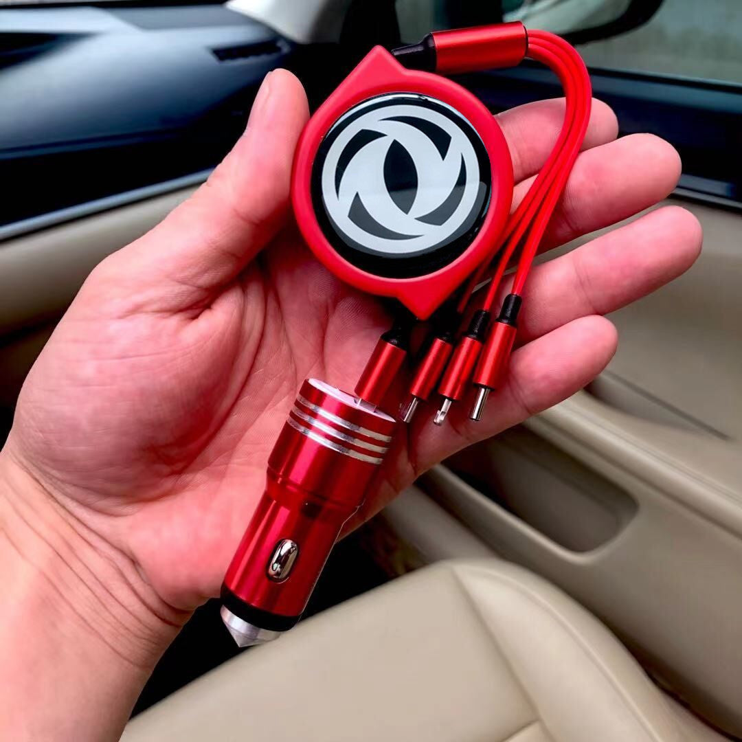 3 viename ištraukiamas automobilio duomenų kabelis + nemokamas automobilinis įkroviklis-LT