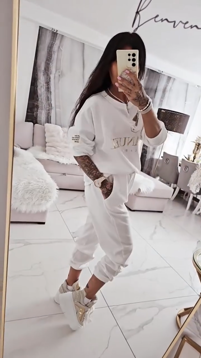 ⏳Časovno omejena ponudba! ⏰Ženski komplet za prosti čas, potiskana bluza in ohlapne hlače-SI