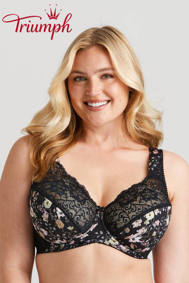 Σουτιέν 3 τεμαχίων Triumph®💖 από δαντέλα με φλοράλ κέντημα-GR