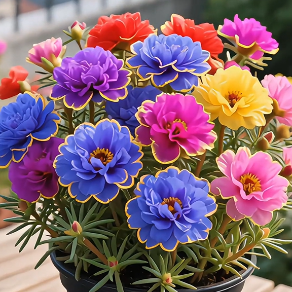 Kuldne pitsiline portulaka 🌸✨ Kaunid topeltõied suviste värvide jaoks-EE