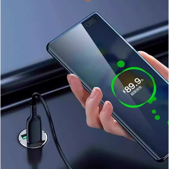 Paslėptas automobilio USB įkroviklis su dviem prievadais-LT