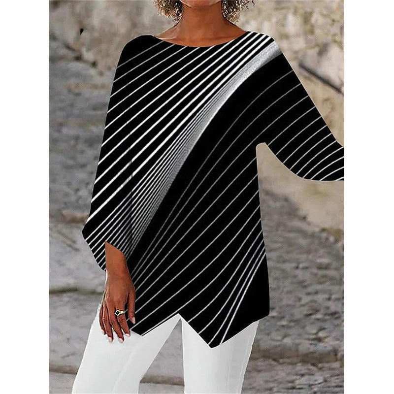 [S-5XL]Νέο πουκάμισο με στρόγγυλη λαιμόκοψη και μακριά μανίκια του 2025-GR