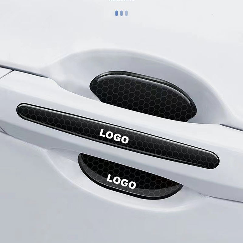 Pegatinas para manija de puerta de coche (panel de puerta + tira anticolisión / juego de 8 piezas)-ES