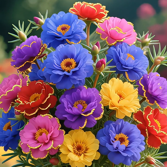 Kuldne pitsiline portulaka 🌸✨ Kaunid topeltõied suviste värvide jaoks-EE