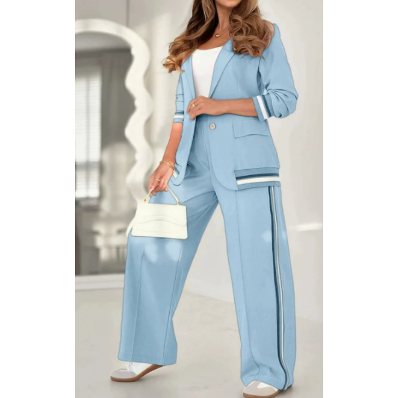 Moteriškas laisvalaikio švarkas ir plačios kelnės-LT