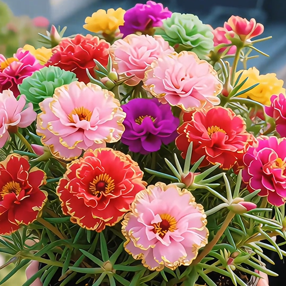 Kuldne pitsiline portulaka 🌸✨ Kaunid topeltõied suviste värvide jaoks-EE