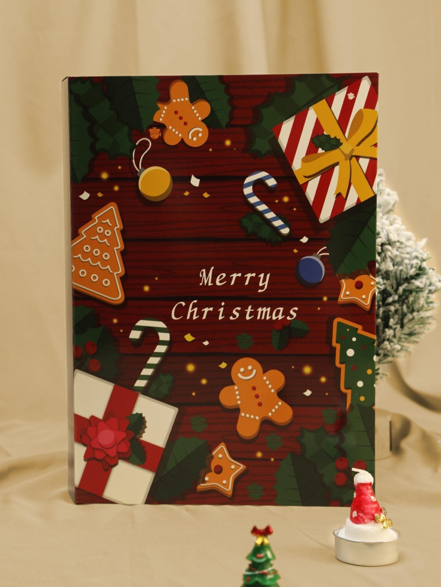 Calendario de Adviento de mármol rosa 2025, caja de cuenta regresiva de 24 días para Navidad-ES