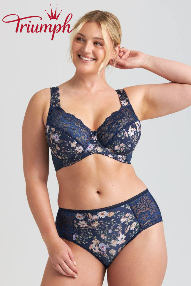 Σουτιέν 3 τεμαχίων Triumph®💖 από δαντέλα με φλοράλ κέντημα-GR