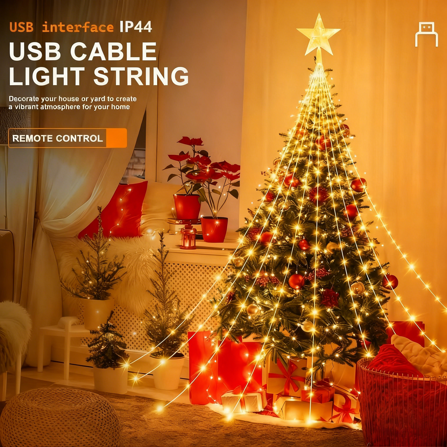 🎁¡Oferta anticipada de Navidad! 50% de descuento🎄 Luces navideñas Starlight Cascade-ES