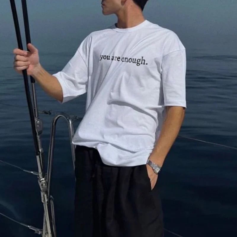 💥Nova unisex majica s potiskom "Draga oseba za mano" v veliki velikosti iz leta 2025-SI