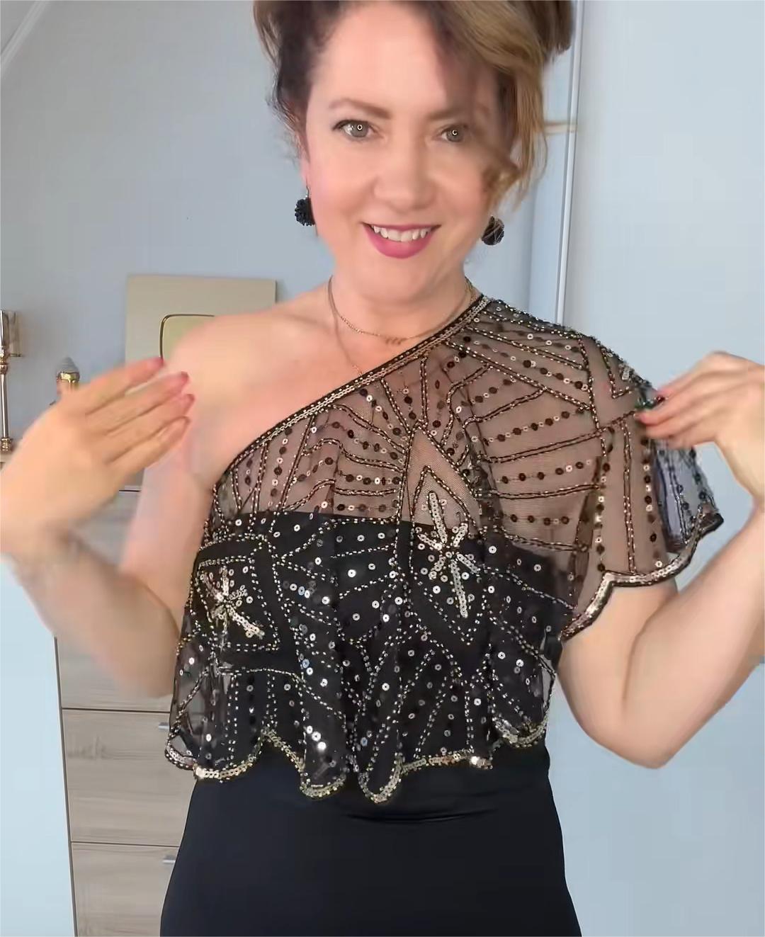 ⏳Vremenski ograničena ponuda ⏰ Vintage šal od čipke s perlicama-HR