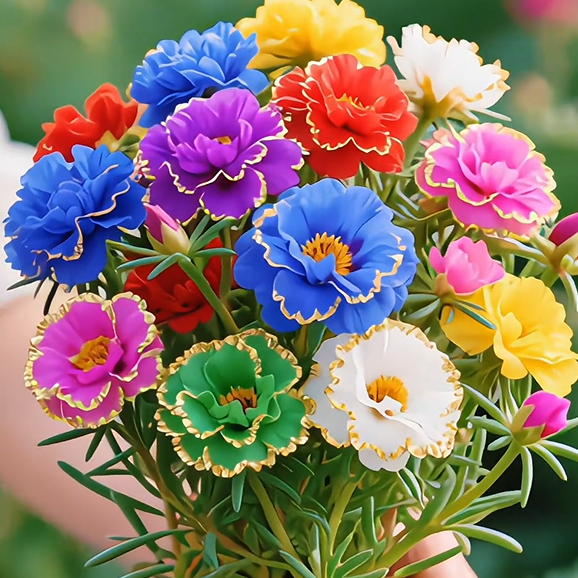 Kuldne pitsiline portulaka 🌸✨ Kaunid topeltõied suviste värvide jaoks-EE