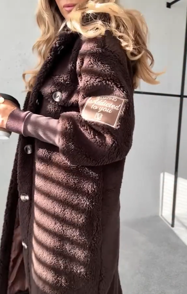 Ženski pleteni plašč s kapuco in dolgimi rokavi, z gumbi, topel krznen plašč-SI