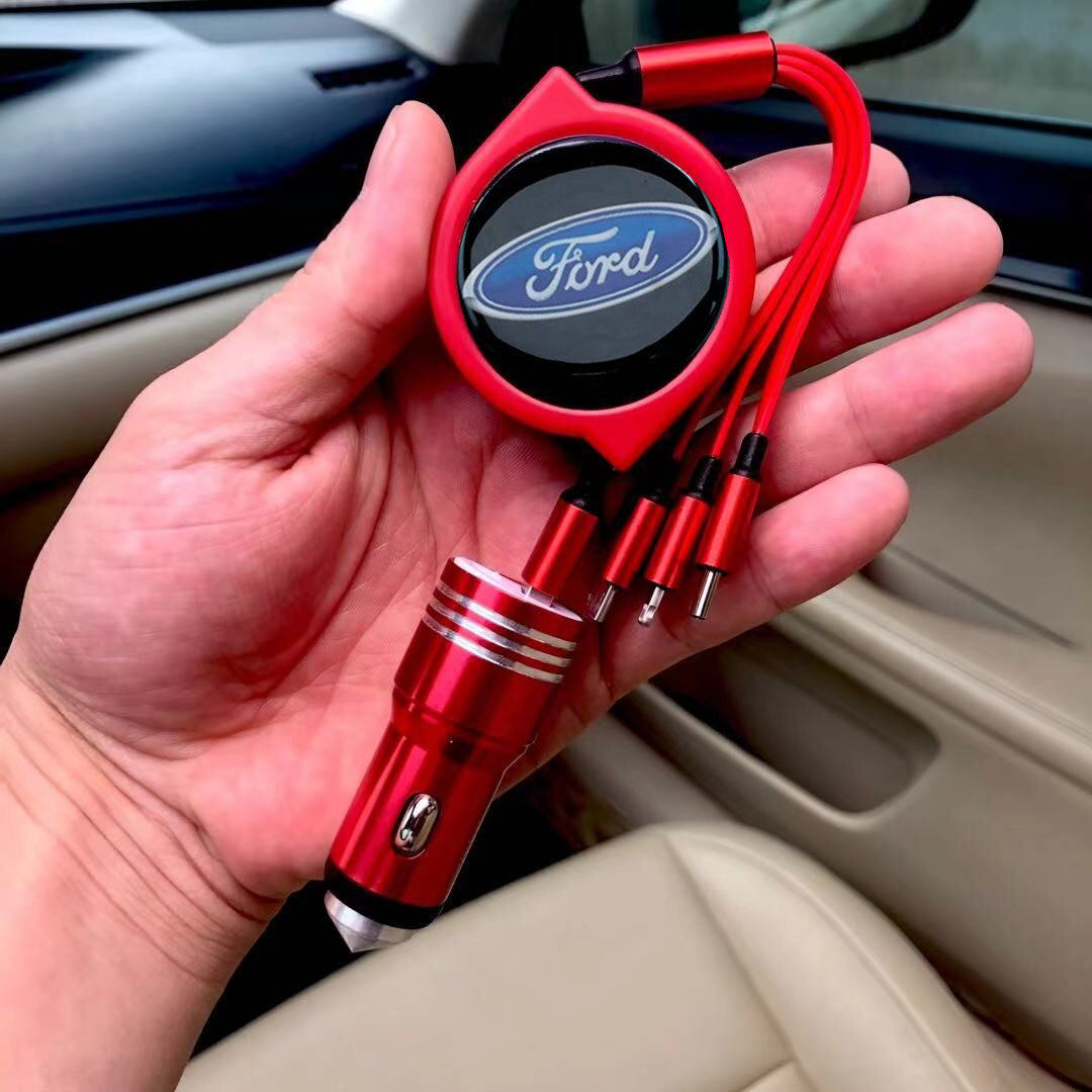 3 viename ištraukiamas automobilio duomenų kabelis + nemokamas automobilinis įkroviklis-LT